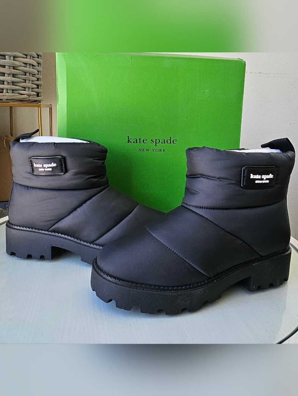 Kate Spade Women Shoes Puffed Pull-on Booties New In Box Size 7B Black $228